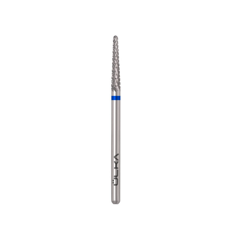 ÜLKA Carbide nail drill bit needle blue head diameter 2.3 mm / working part 14 mm 5 carbide_nail_drill_bit_cone_C2314-М